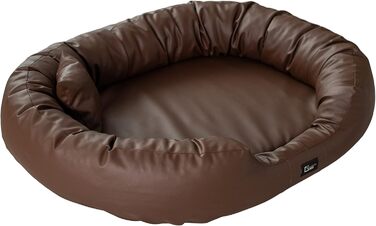 Ортопедичне ліжко для собак Nancy Premium, велике, середнє, маленьке - подушка для собак, килимок для собак з еко-шкіри, неслизьке, довговічне, зносостійке, міцне (L, Коричневий)