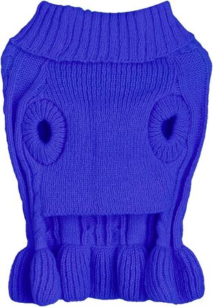 Теплий зручний пуловер для собак, розмір M, акрил, роговий комір, для собак маленьких та великих порід, 5,9–7,3 кг, темно-синій