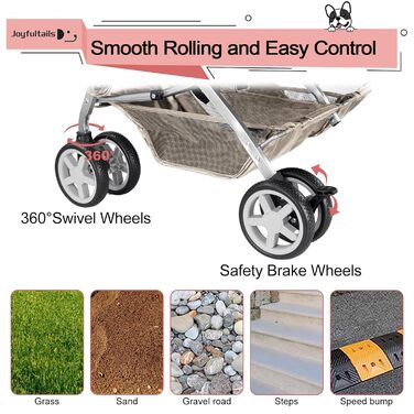 Візок для собак Joyfultails, двомісний візок для домашніх тварин та дітей, складний візок для 2 собак та котів, сумка-переноска для близнят, візок для прогулянок та бігу з собаками, візок для тварин для подорожей з місцем для зберігання (сірий)