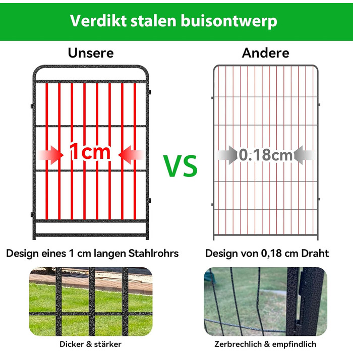 Кіягро вольєр для цуценят 544см, 100см висотою, 8-секційний розкладний вольєр для тварин з дверима, вольєр для собак, котів, кроликів, для саду, без інструментів, 8 секцій