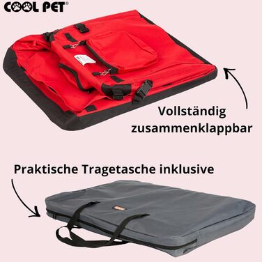 Червона складана переноска для собак 91x64x64 см 2XL, автопереноска, переноска-будка