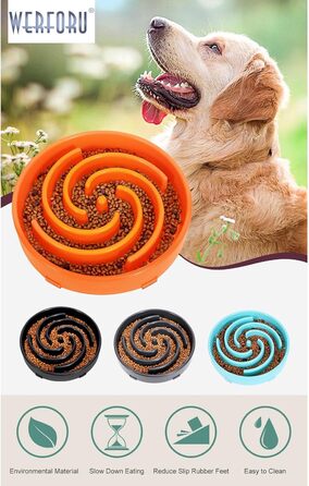 Напувачка для собак Slow Feeder, інтерактивна миска, безпечна та міцна, екологічна (L, помаранчевий)