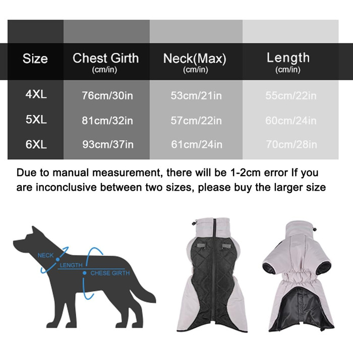 Водонепроникний теплий зимовий одяг для собак середніх та великих порід (5XL, чорний)