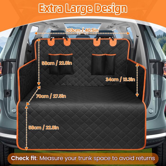 Захист для багажника авто для собак: килимок, водовідштовхувальний, стійкий до подряпин, універсальний, з кишенею