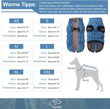 Водонепроникний теплий зимовий одяг для собак - куртка з кільцем D, одяг для домашніх тварин, тепла куртка для собак, для маленьких, середніх та великих собак (L, блакитний)