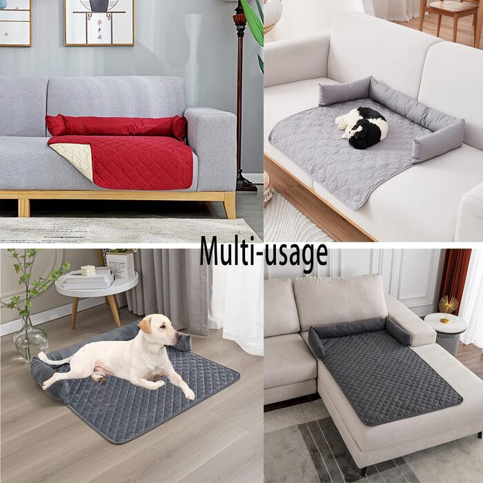 Зручне ліжко для собак та котів, водонепроникна підстилка, 75x120 см, коричнева