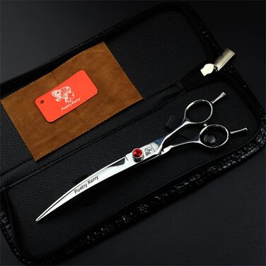 Професійний догляд за тваринами: вигнуті ножиці для грумінгу собак, двосторонні леза, триммер для домашніх тварин або для самостійного догляду, 23 см