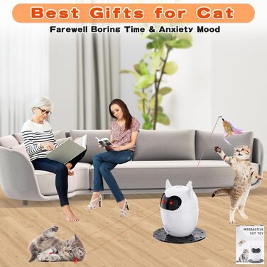Інтерактивна іграшка для котів, автоматична лазерна іграшка для котів, розумна іграшка для котів/кошенят/собак (біла)