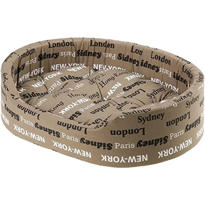 Крісло-лежанка для собак та котів Ferplast, 55 x 41 x 15 см, бавовна, коричнево-бежеве