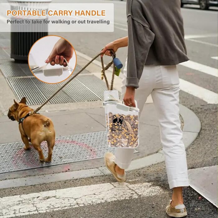 Контейнер для корму для собак 2.8L, герметичний, з BPA-вільного пластику, прозорий, зелений (1391-Dog)