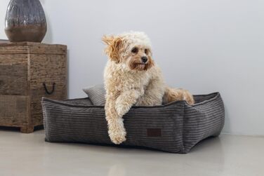 Крісло-лежанка для собак Lotte Ribbed, коричневе, 65x60x20 см