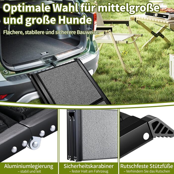 Рампа для собак Gimars 180 см, складана, для авто, вантажівок та SUV, до 110 кг