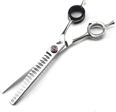 Професійна ножиці для грумінгу собак 7 дюймів, 440C сталь, розріджуючі, з зубчастою клинком, витончені