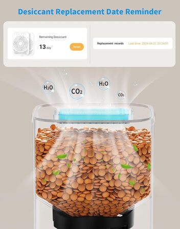 Автоматичний годівниця для котів HoneyGuaridan 2-в-1 з Wi-Fi, для сухого та вологого корму, з охолодженням та сухим мішечком, чорний