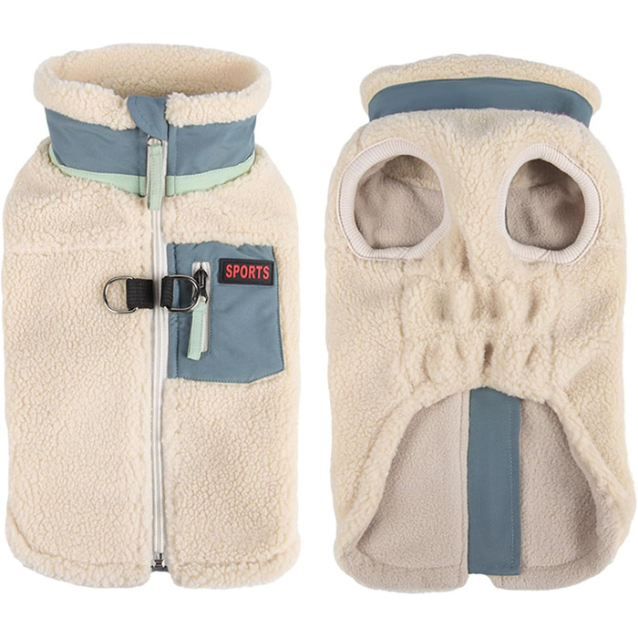 Теплий зимовий пуховик для собак FeimaX: вільний, з D-порогом, для маленьких та середніх собак (зелено-бежевий, S)