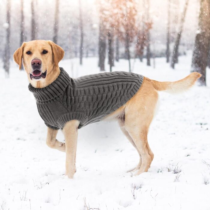 Светр для собак CITE TOILE – теплий флісовий светр з коміром-стійкою для малих та середніх собак | М'який, дихаючий | Ідеальний для холодної погоди | (M, Сірий)
