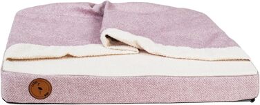 М'яке ліжко для собак середніх порід з ортопедичною матрацом, капюшоном та неслизьким покриттям. Легко миється, з блискавкою. Рожевий колір, 85 x 70 x 10 см