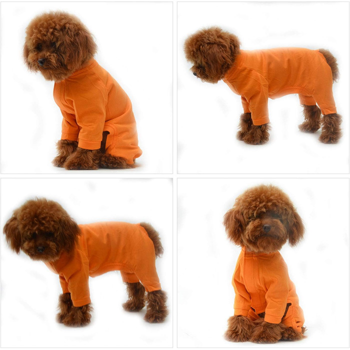 Комбінезон для собак Lovelonglong з чистої бавовни, 4 лапи, для великих та середніх собак, розмір XXL, Зелений (XXXL (Велика собака ~36 кг), Помаранчевий)