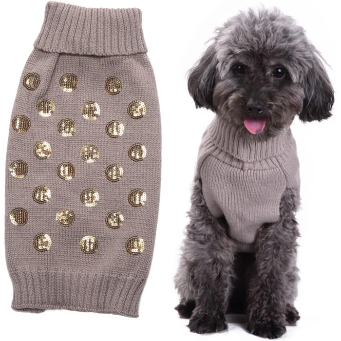 Теплий одяг для собак Angoiy Strickpuover - зимовий костюм для собак, зручний, великий розмір (Mx3pcs, сірий)