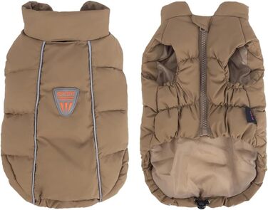 Вітронепроникна та водовідштовхувальна куртка для собак, легкий захист від снігу та холоду, підходить для Бульдога, Лабрадора, Шіба-Іну, Шнауцера, жовта, (Кофе, S)