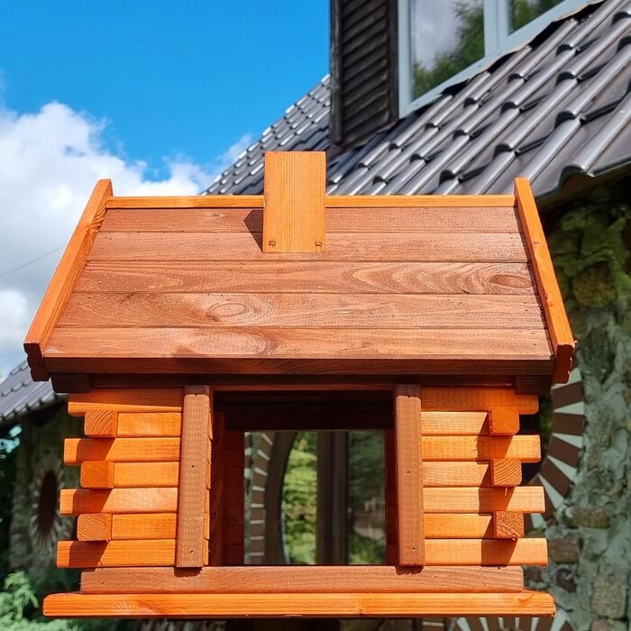 Дерев'яний будиночок для птахів VOGELHAUS, коричневий, ерш, годівниця