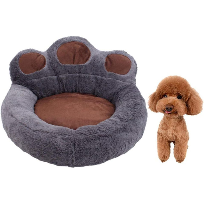 Крісло-лежанка для собак Bärentatze, знімний чохол, для дому та вулиці, миється, подушка для собак, котів, лежанка для собак, корзина для собак, гніздо для котів, лежанка для собак, м'яка, розмір M: 68x62 см, сірий колір