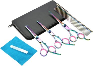 Набір професійних ножиць для грумінгу собак та котів, нержавіюча сталь, вигнуті