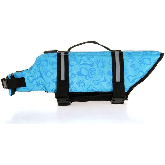 Світловідбиваюча рятувальна жилетка для собак SHTGOI з ручкою для рятування. Жилет для собак, цуценят, для плавання, катання на човні, блакитний колір.