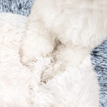 Кругле собаче ліжко NOYAL з капюшоном для маленьких та середніх тварин – плюшеве, м'яке, антистресове ліжко-печера для котів та собак, знімний чохол, середній розмір 60 см, колір: градієнт темно-сірого кольору