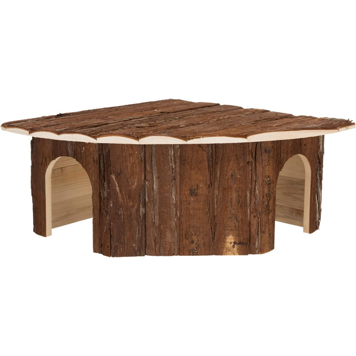 Кутовий будиночок TRIXIE Jesper для кроликів, з корою, 2 виходи, 52×18×37 см