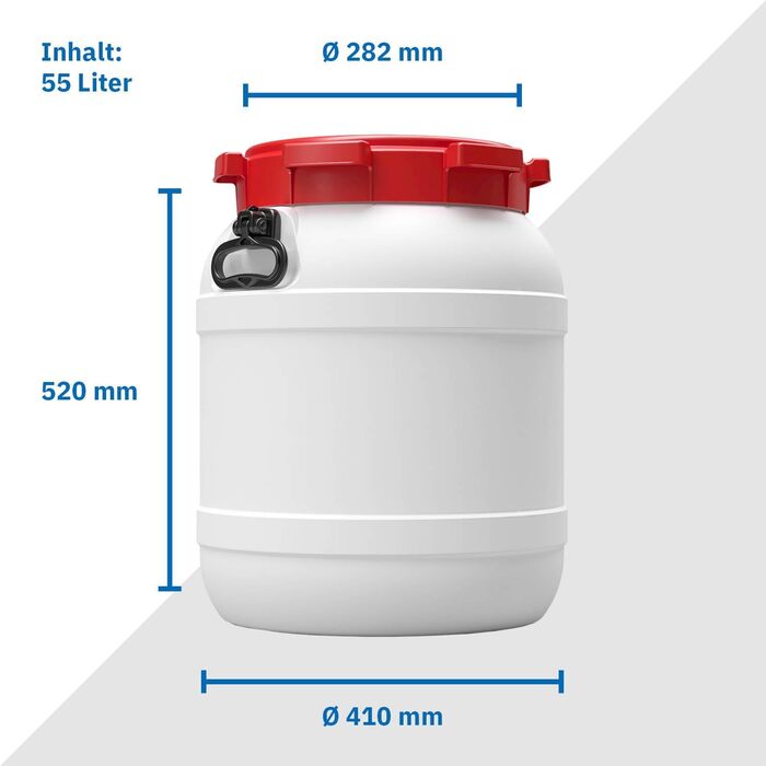 Контейнер для корму DIE BOX FABRIK 55 л з кришкою та лопаткою, HDPE, для корму тварин, з ручками, преміум-якість