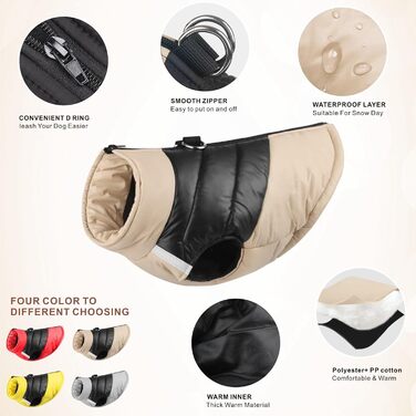 Водонепроникна куртка для собак Idepet: тепла та зручна на осінь/зиму (L, Хакі)