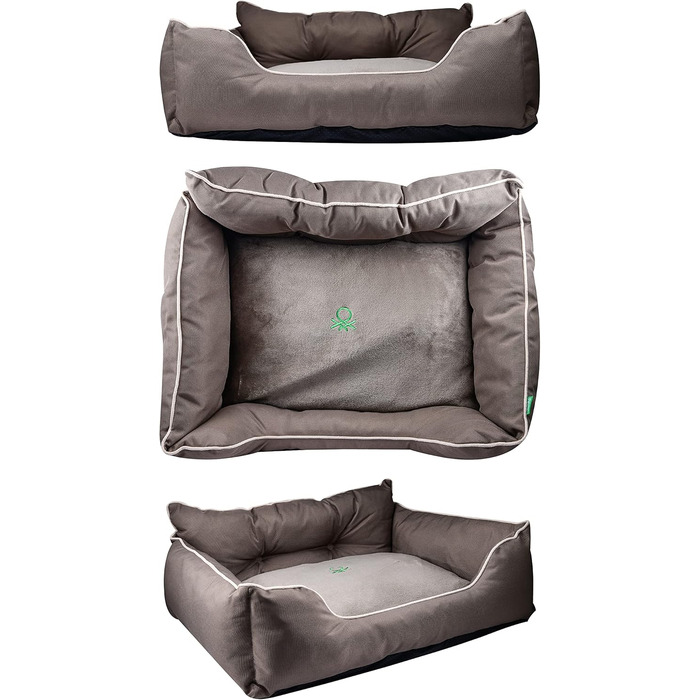 Ліжко для собак Benetton, коричневе, 90x70x28 см, ергономічне, знімний чохол