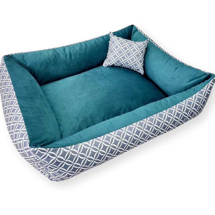 4L Textil OTTO: Лежанка для собак, корзина для собак, м'яке ліжко для собак, лежанка-софа, колір - блакитний (100x80 см)