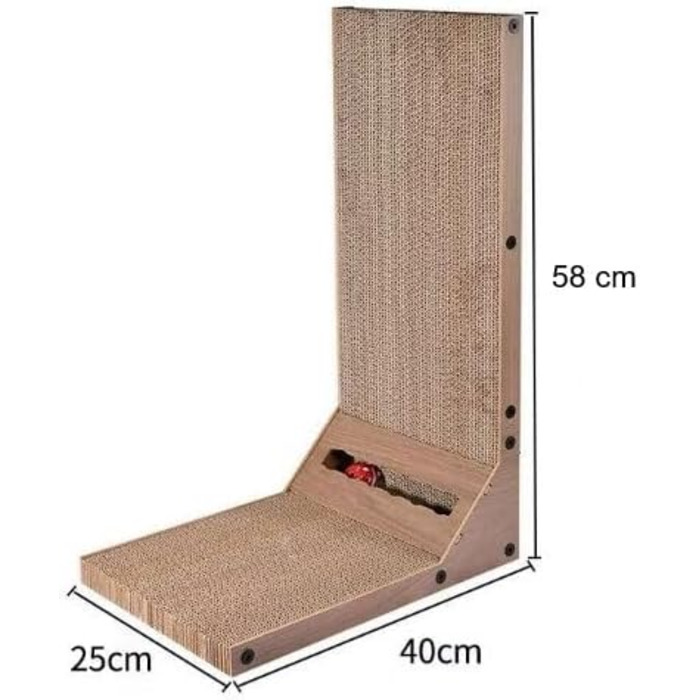 Кігтеточка для котів L-подібної форми, 58 см, з картонної коробки, іграшка для котів, 58x40x25 см