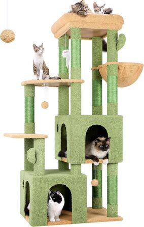 Драбина-будинок для котів Globlazer XL, 156 см, сірий, з будиночком та когтеточками