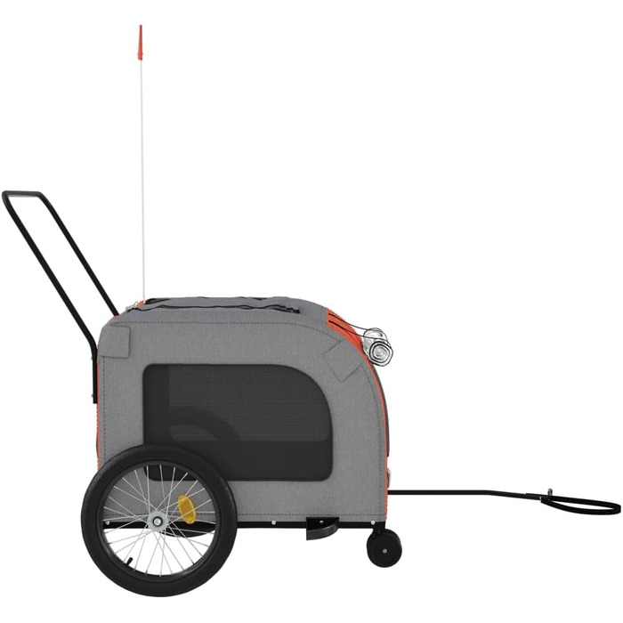 Причіп для велосипеда з собаками, помаранчевий та сірий, Oxford-тканина та метал, для собак та котів LH85839