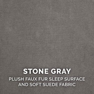 Ортопедичне собаче ліжко Furhaven для великих та середніх собак знімний, пральний чохол та двостороннє пінополіуретанове подушка, для собак до 34 кг – Luxury Edition з штучного хутра та замші – L 86 x B 107 x H 33 см, сірий колір (Luxury Edition з штучног