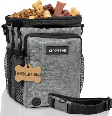 Сумка для ласощів для собак – практична сумка для тренувань з додатковим поясом – сумка для корму для собак, сумка для тренувань та прогулянок – міцна, водостійка сумка для ласощів для собак для подорожей