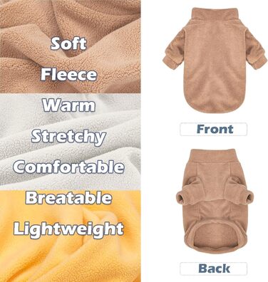 Теплий зимовий пуловер для собак GYALAPERI, 3 шт. (XXS, Small), для цуценят, дівчаток та хлопчиків, ультрам'який, для маленьких собак (Блакитний, Оливковий, Коричневий, Бежевий, Жовтий)