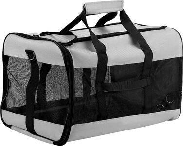 Транспортна сумка QWORK® для котів та собак до 10 кг (48x30x30 см) - переноска для тварин, портативна, миється