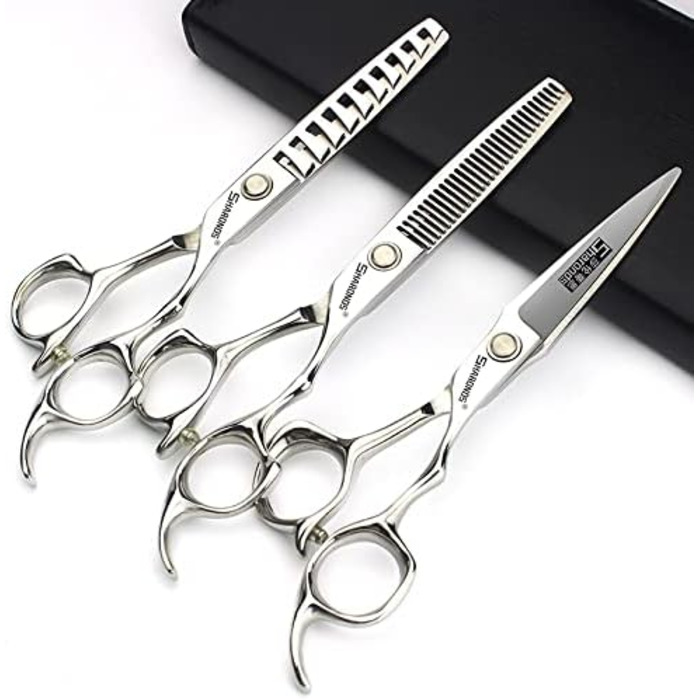 Професійний набір перукарських ножиць 6 дюймів, нержавіюча сталь, багатофункціональний (3 шт.)