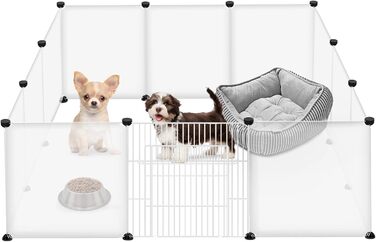 Клітка-вольєр для дрібних тварин FIVMEN 145x75x48 см з 12 панелями та дверима (біла)