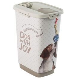 Контейнер для корму тварин Rotho MyPet Cody 25л з кришкою та дозатором, пластик BPA-free, антрацит/білий, 33x25x46.3 см