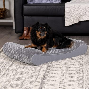 Велике ортопедичне ліжко для собак Furhaven, плюш і оксамит, преміум-якість, знімний і праний чохол, колір ялина синій, розмір XXX-Large