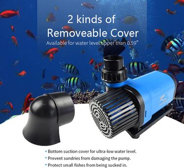 CONQUERALL 65W Акваріумний насос 2190GPH, 24V DC, занурювальний, для акваріумів, фонтанів, ставків, водоспадів, з великим потоком і високим напором