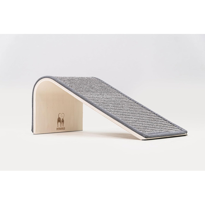 Котячий когтетоп Petrebels Design: дерев'яний когтетоп з сизалевим килимком, сірий, 38 x 23 x 23 см