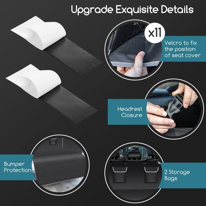 Захист для багажника автомобіля Nobleza для собак: килимок з захистом краю, універсальна автодека для собак з 2 кишенями, 185 x 105 см, водонепроникний та стійкий до подряпин