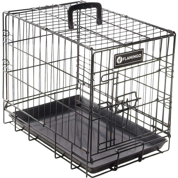 Клітка для собак Flamingo DRAHTKÄFIG EBO L 56x92x64 см, чорна металева