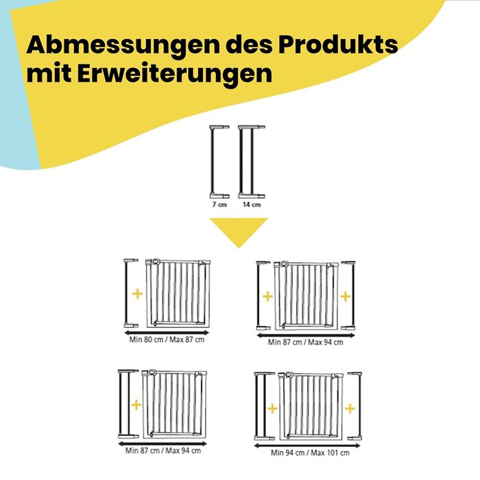 Захисні ворота Safety 1st Auto Close - автоматичне закривання, без свердління, 73-80 см (розширюється до 136 см), двостороння фіксація, білий колір (Flat Step)